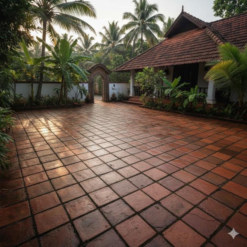 Different types of outdoor tiles used in Mangalore